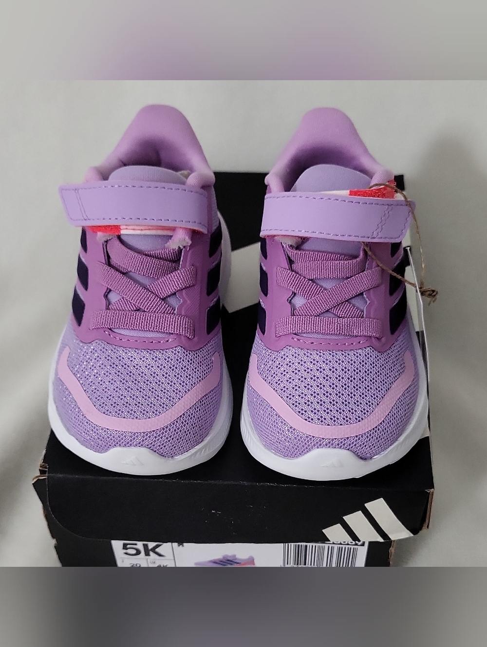 Adidas Runfalcon 5 EL I Kids Athletic Sneakers Purple US Size 5K Mesh Breathable